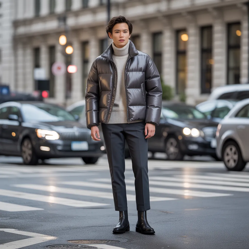 puffer jacket outfit men