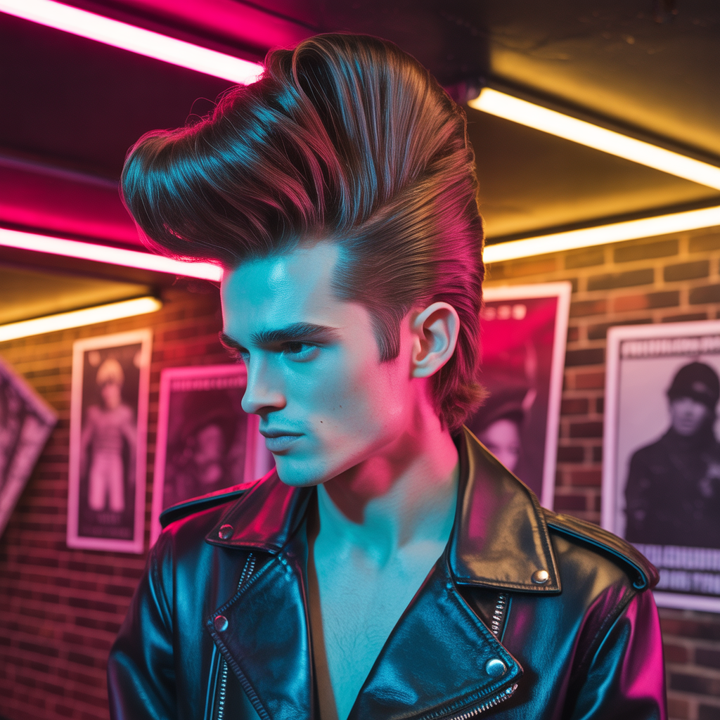 rock roll mens hair