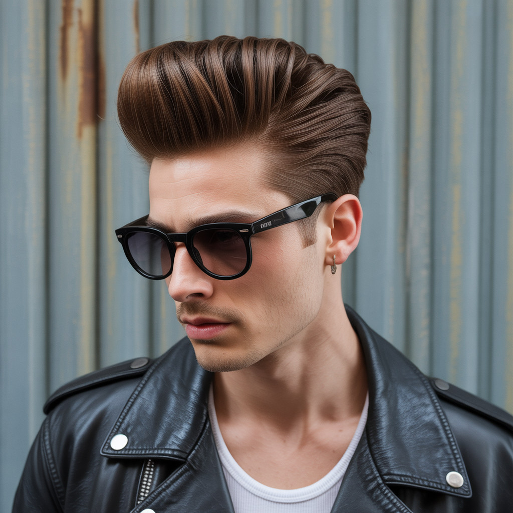 rock roll mens hair