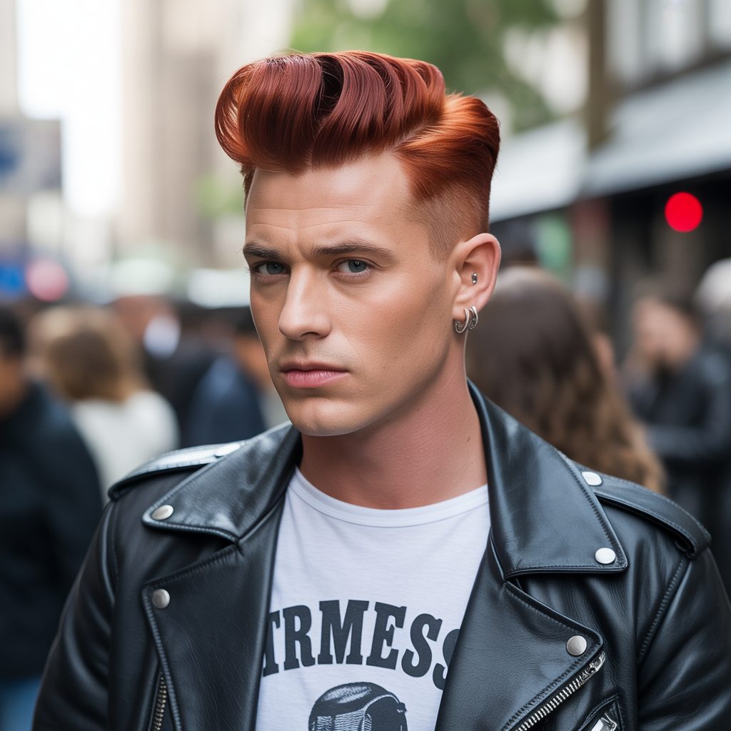 rock roll mens hair