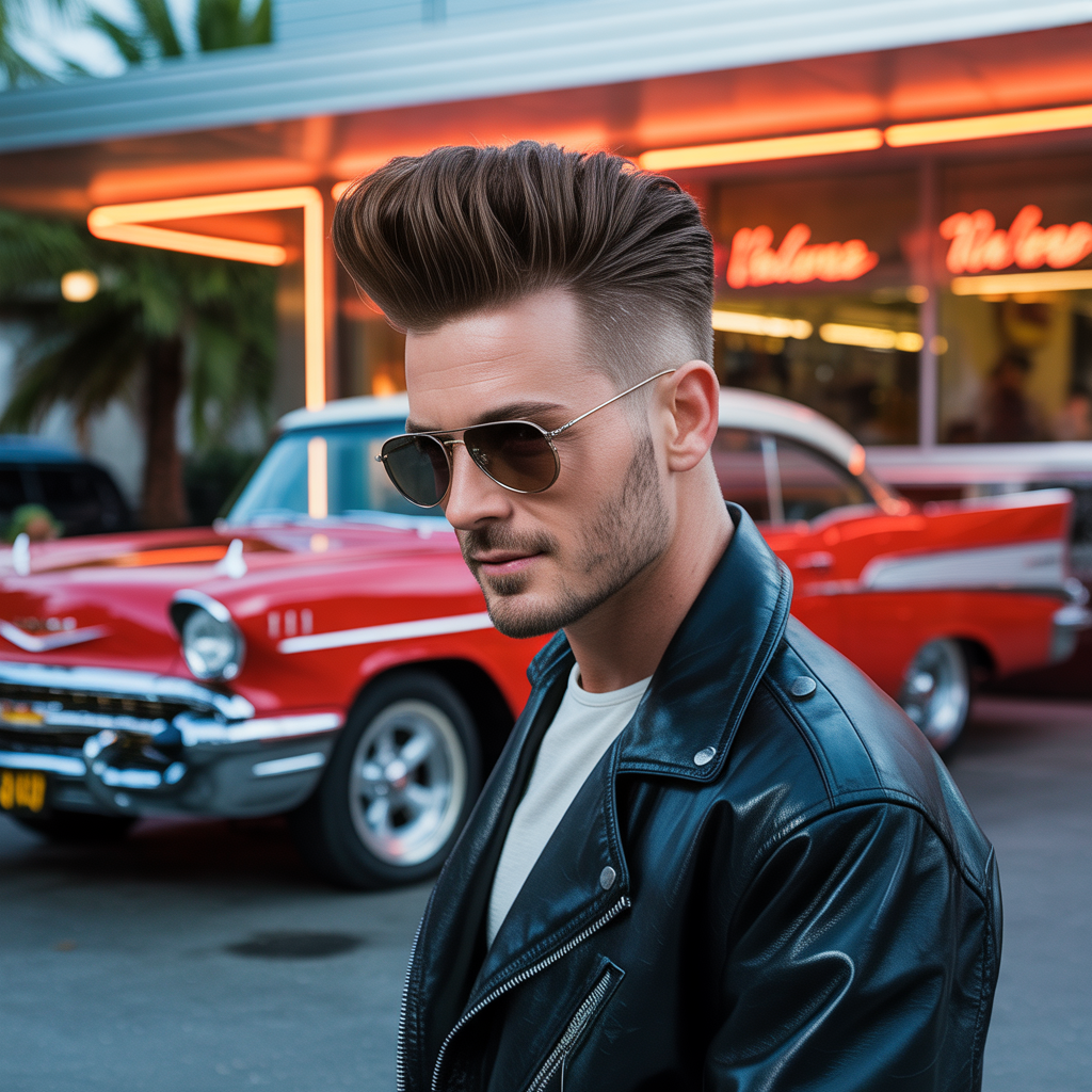 rock roll mens hair