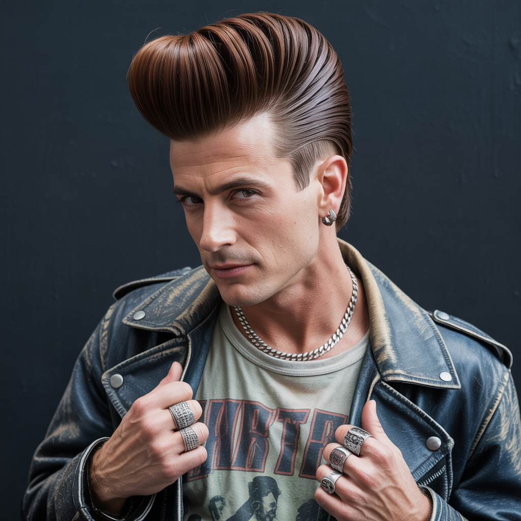 rock roll mens hair