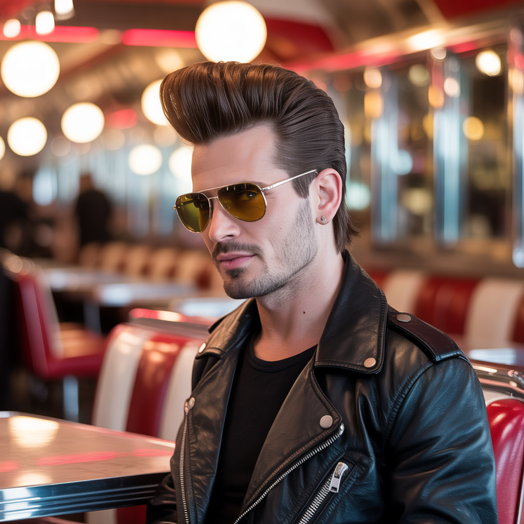 rock roll mens hair