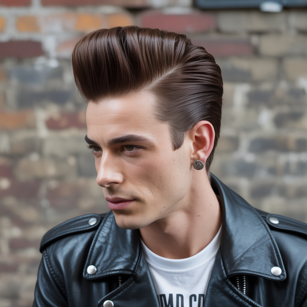 rock roll mens hair