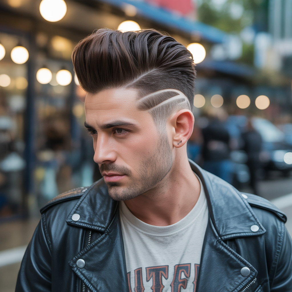 rock roll mens hair
