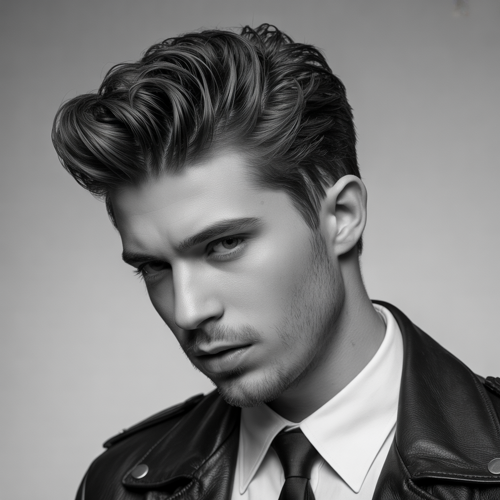 rock roll mens hair