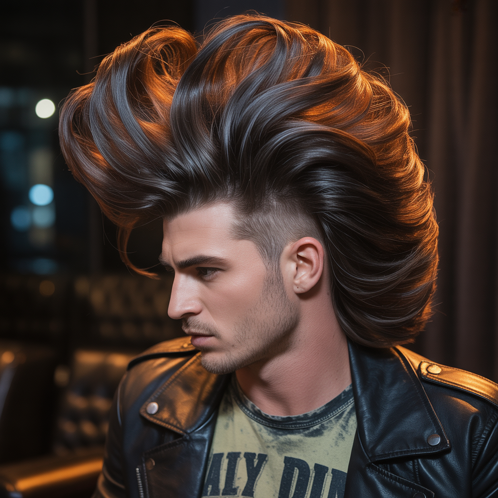 rock roll mens hair