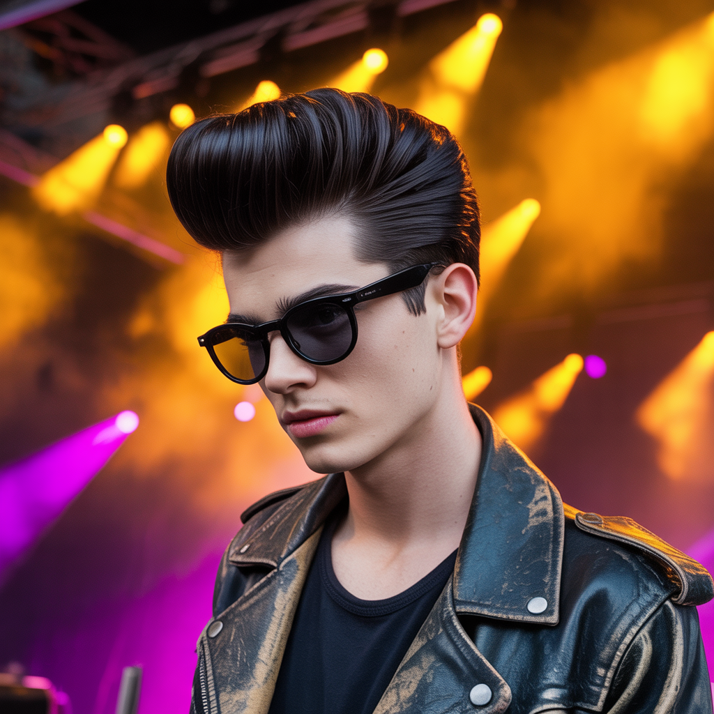 rock roll mens hair