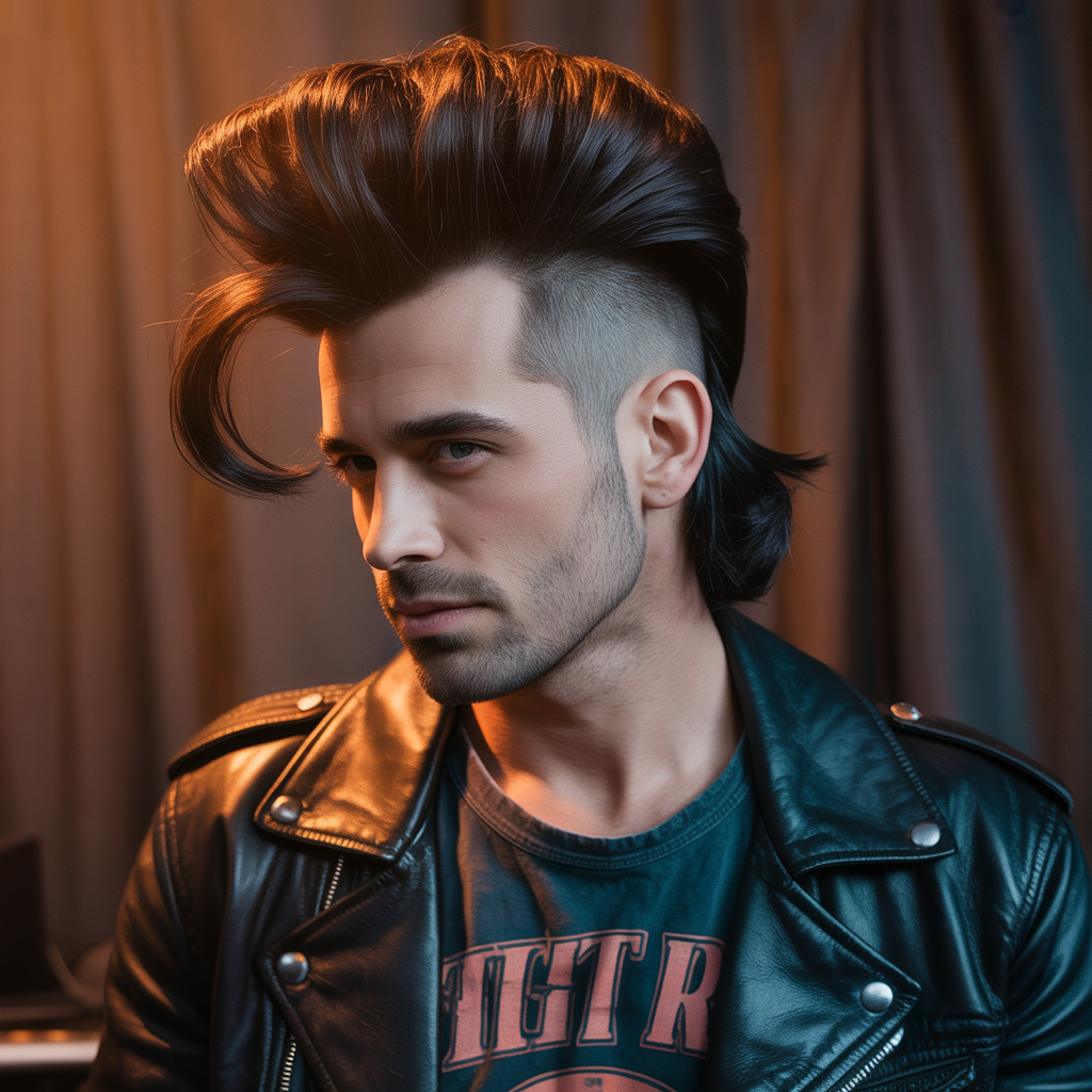 rock roll mens hair