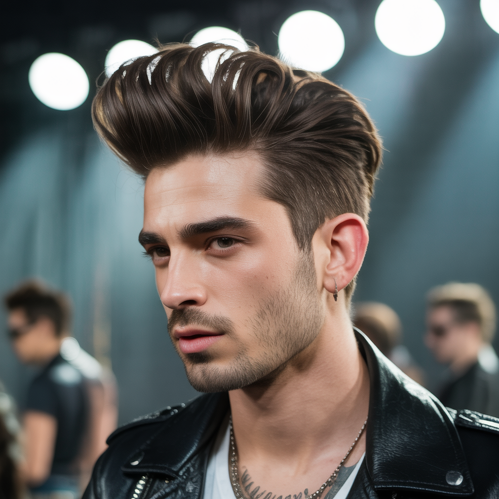 rock roll mens hair