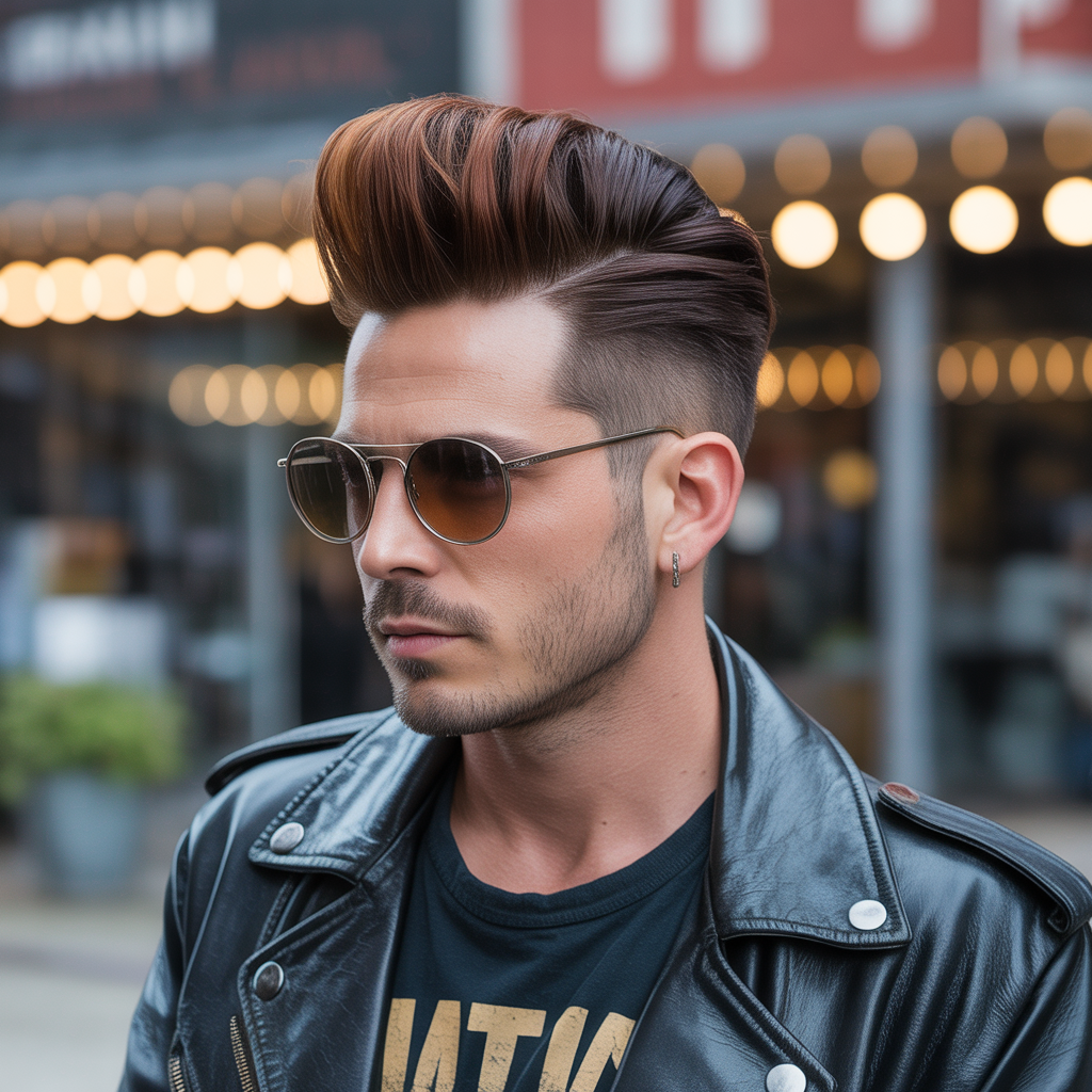 rock roll mens hair