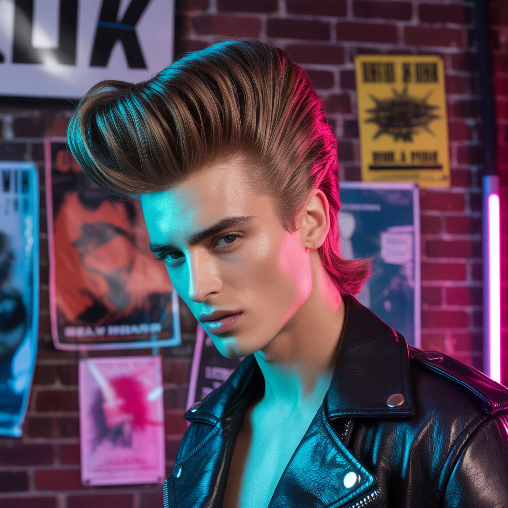rock roll mens hair