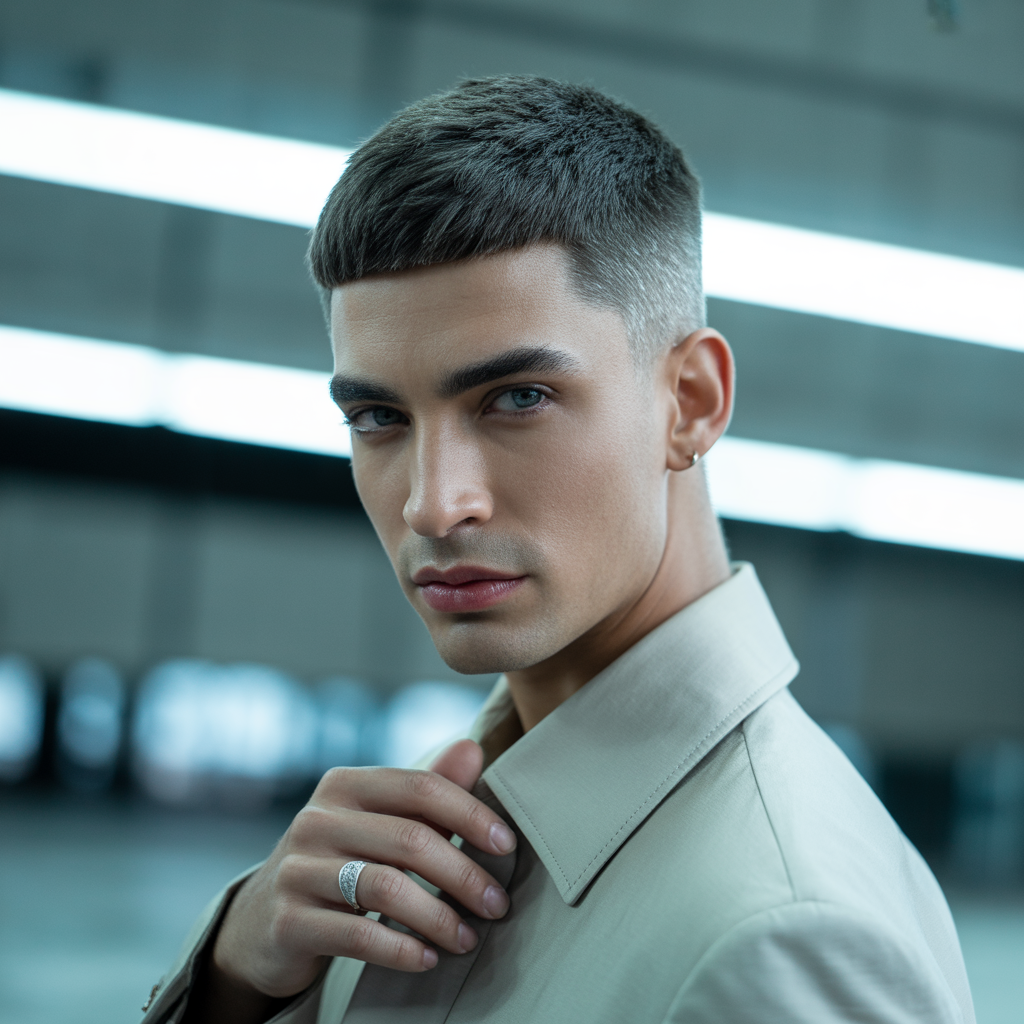 round face mens hair