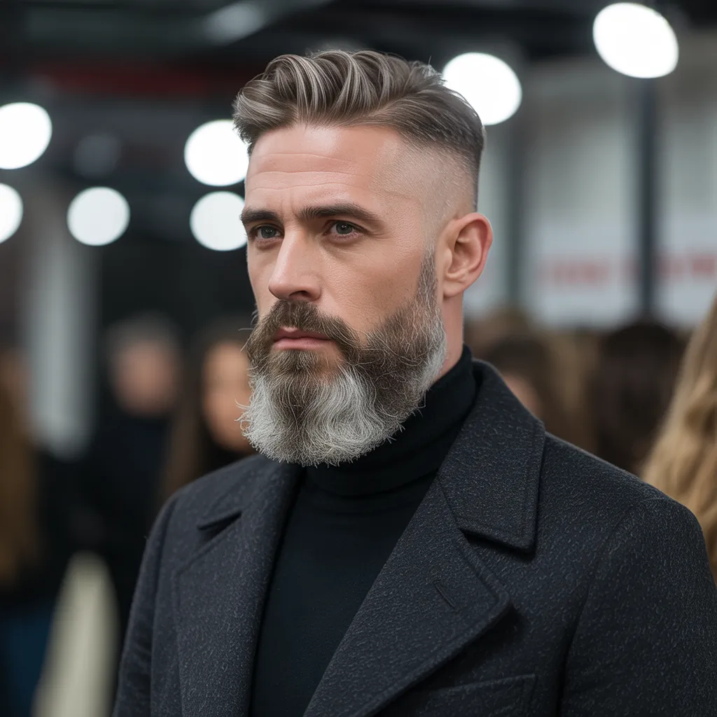 salt pepper mens beard