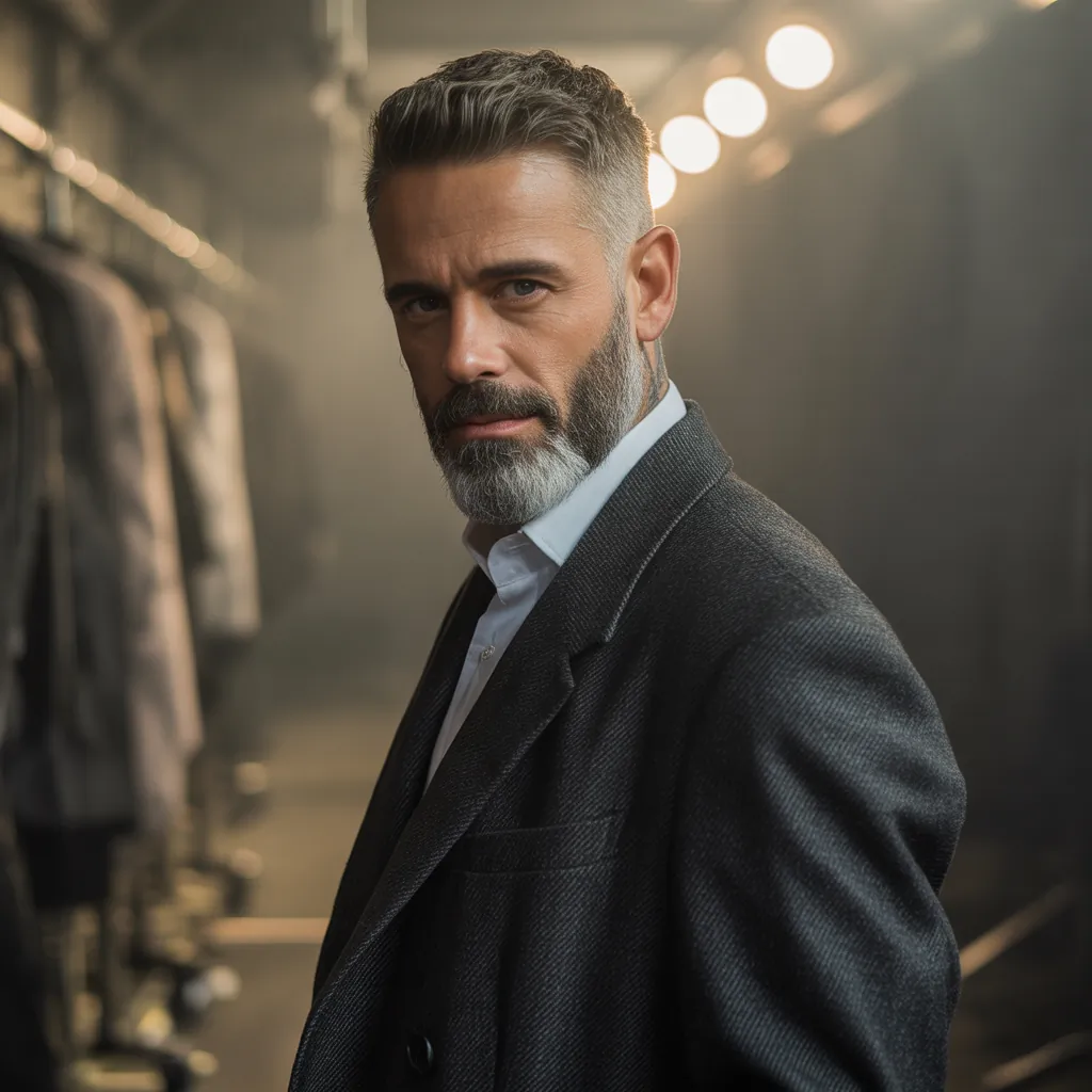 salt pepper mens beard