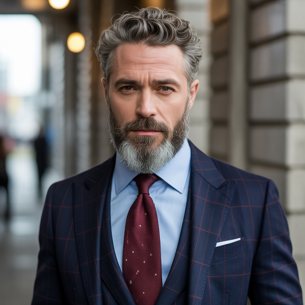 salt pepper mens beard