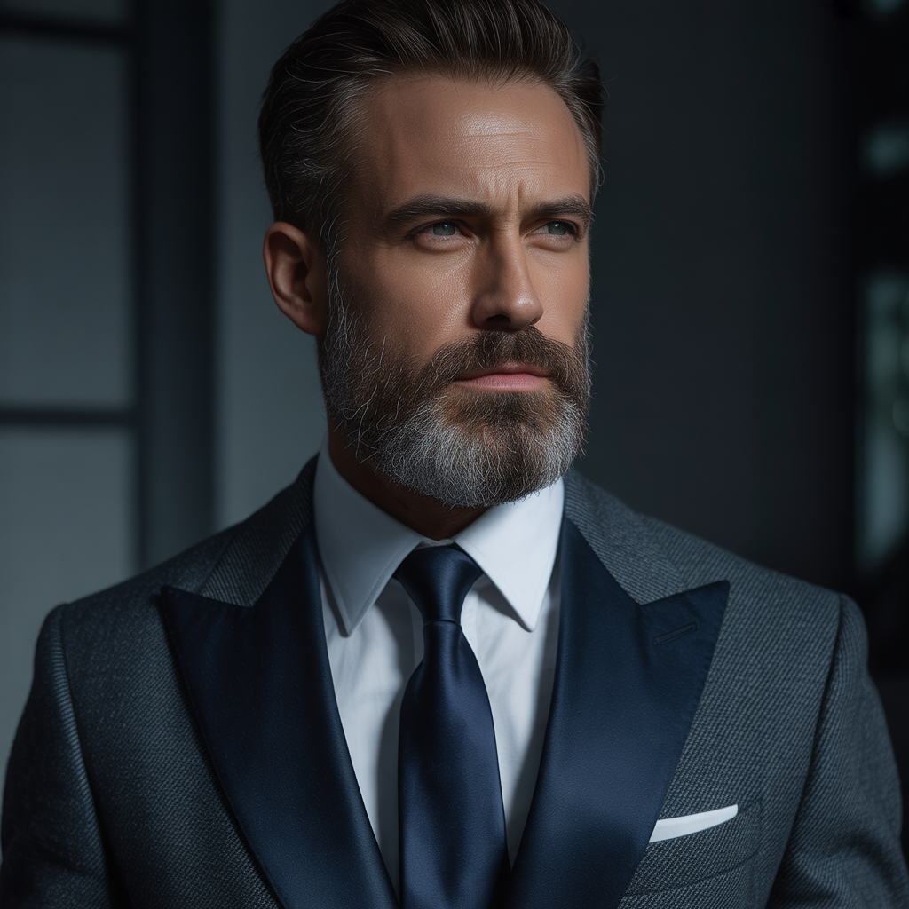 salt pepper mens beard