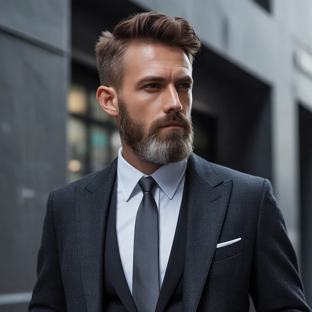 salt pepper mens beard