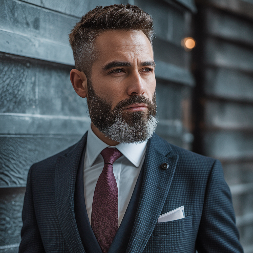 salt pepper mens beard