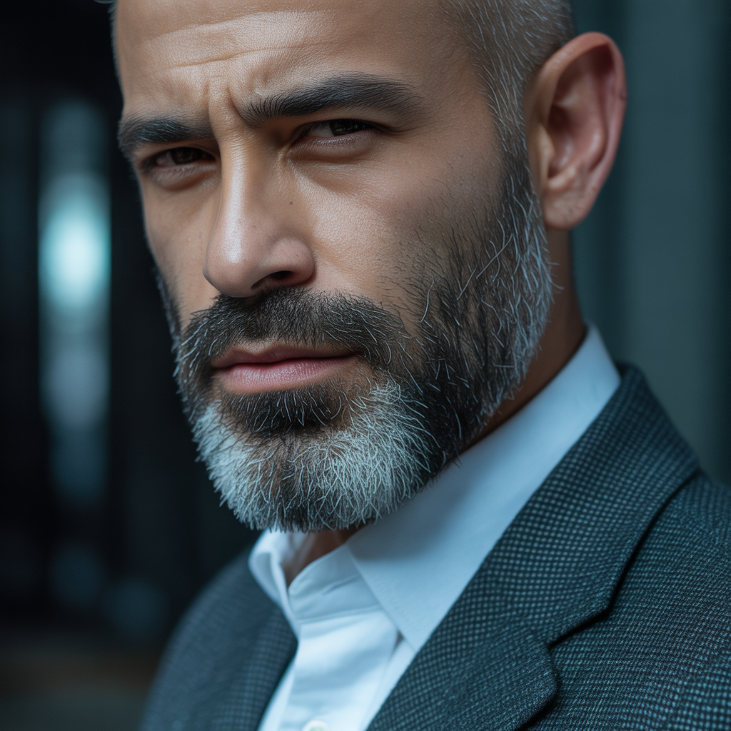 salt pepper mens beard