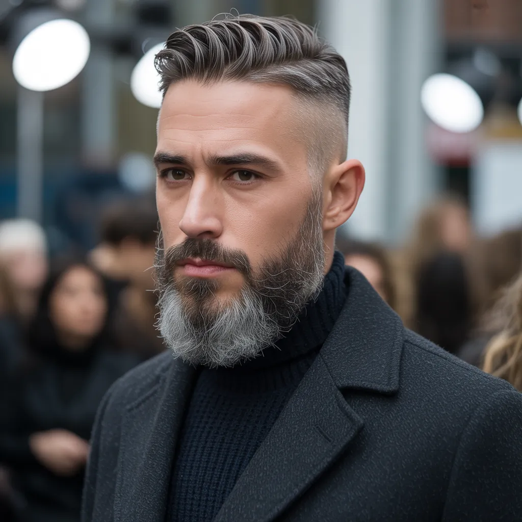 salt pepper mens beard