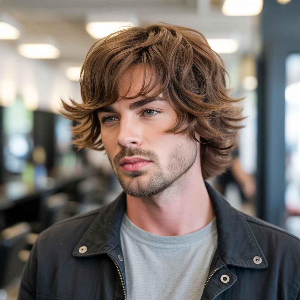 shag haircut men