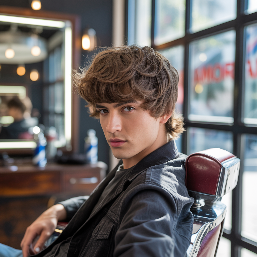 shag haircut men