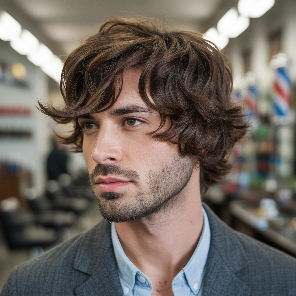 shag haircut men