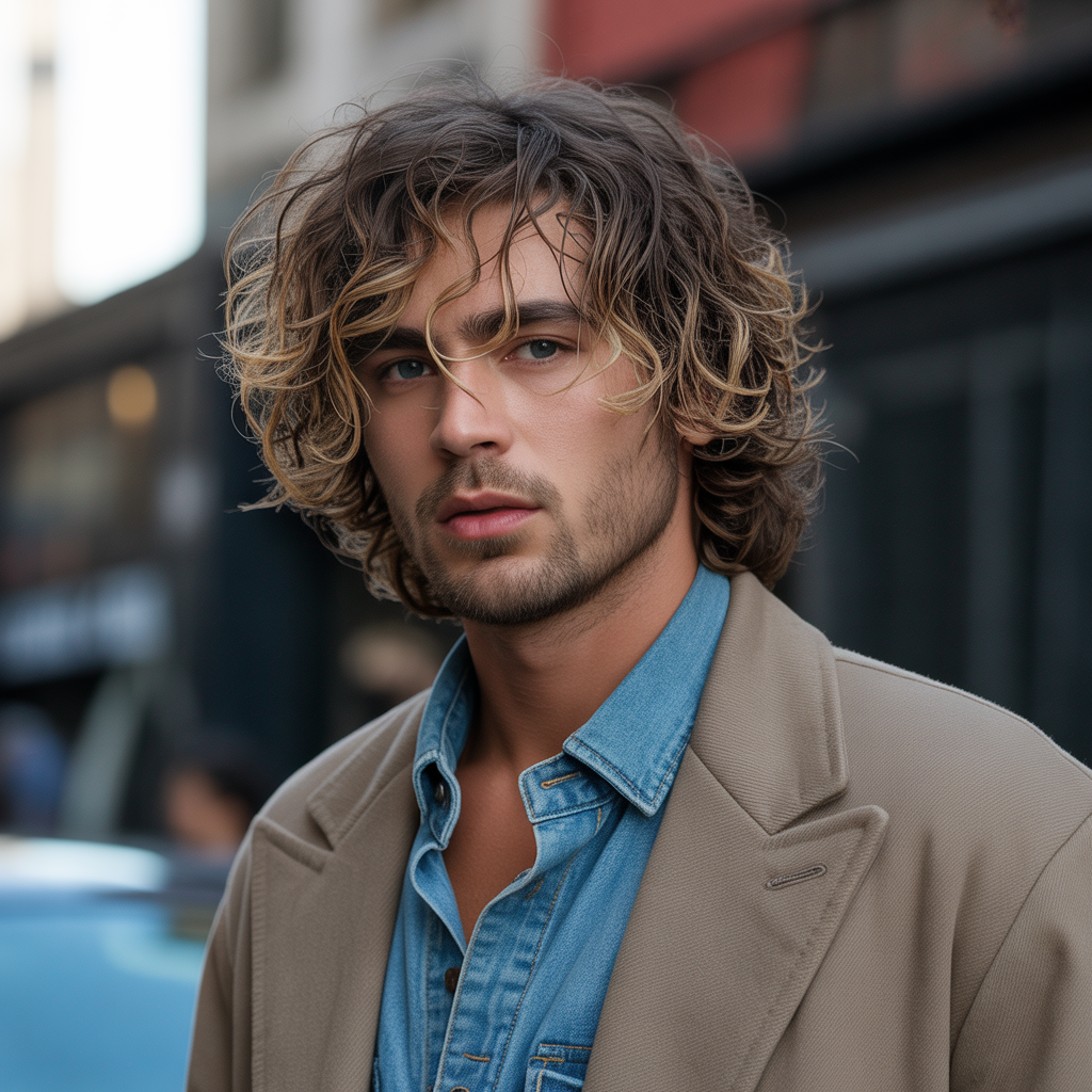 shaggy hair men