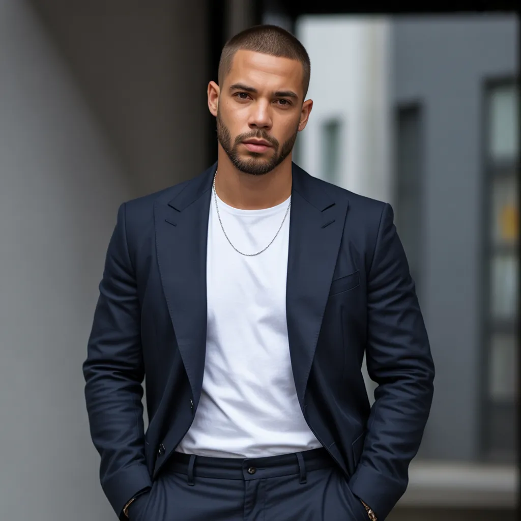 short hair with beard