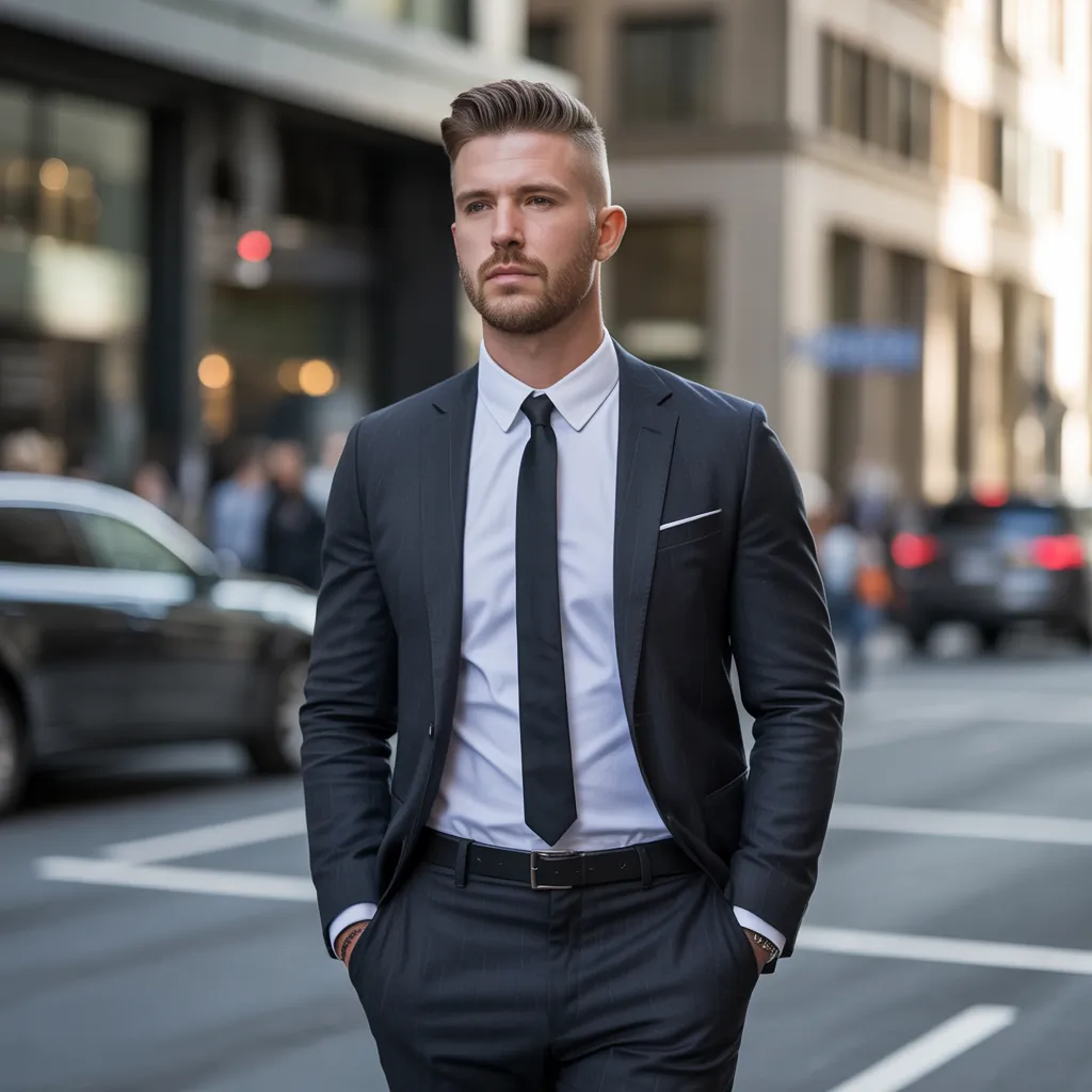 short hair with beard