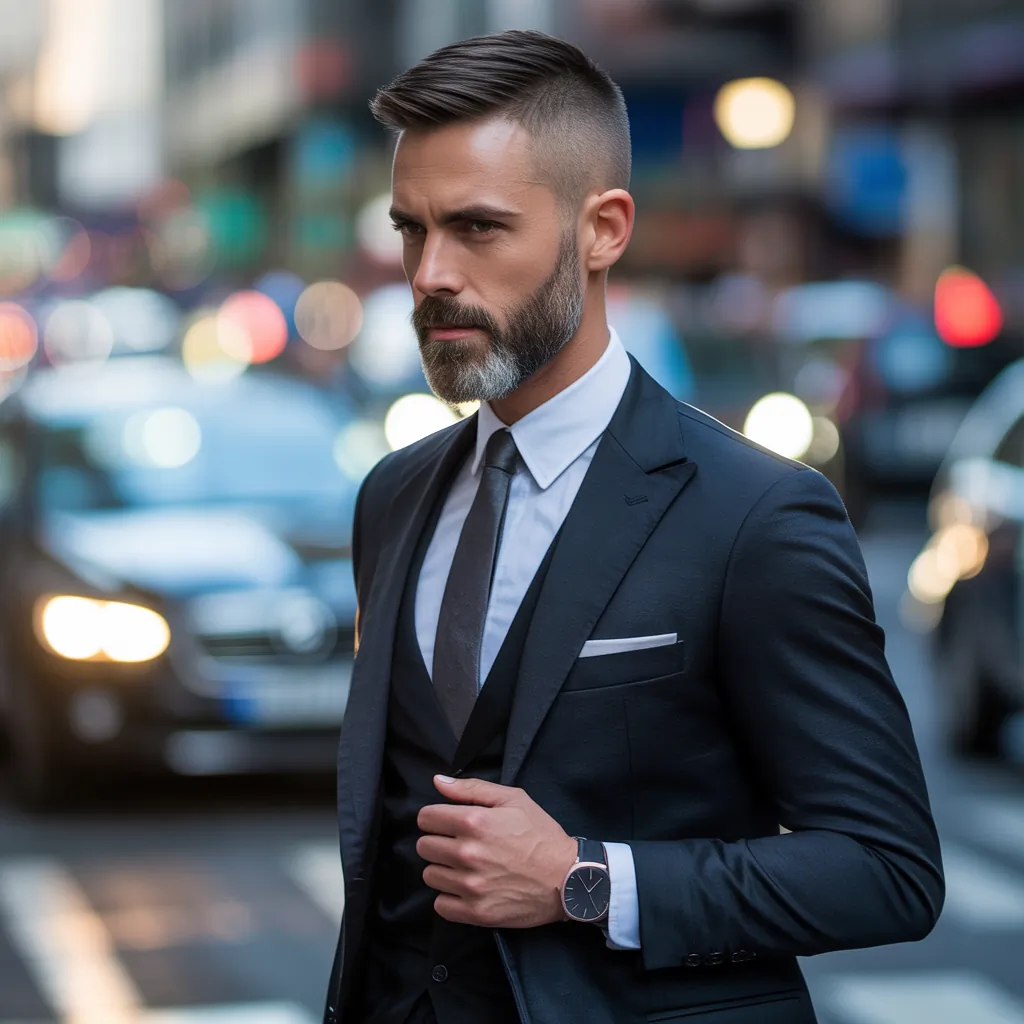 short hair with beard