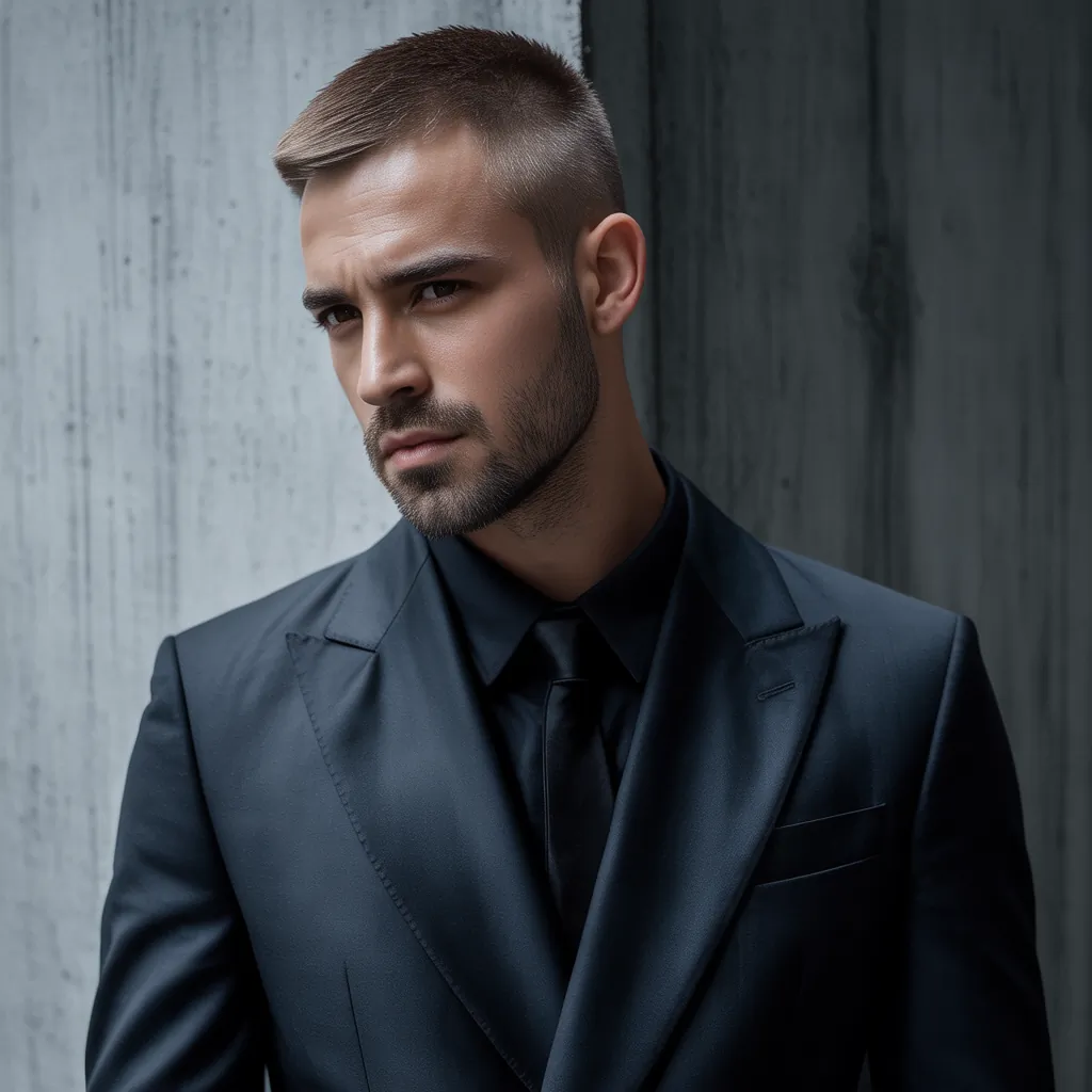 short hair with beard