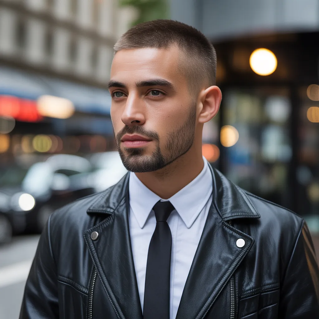 short hair with beard