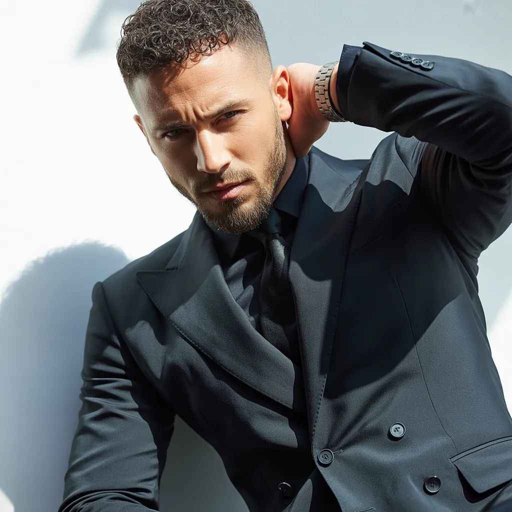 short hair with beard