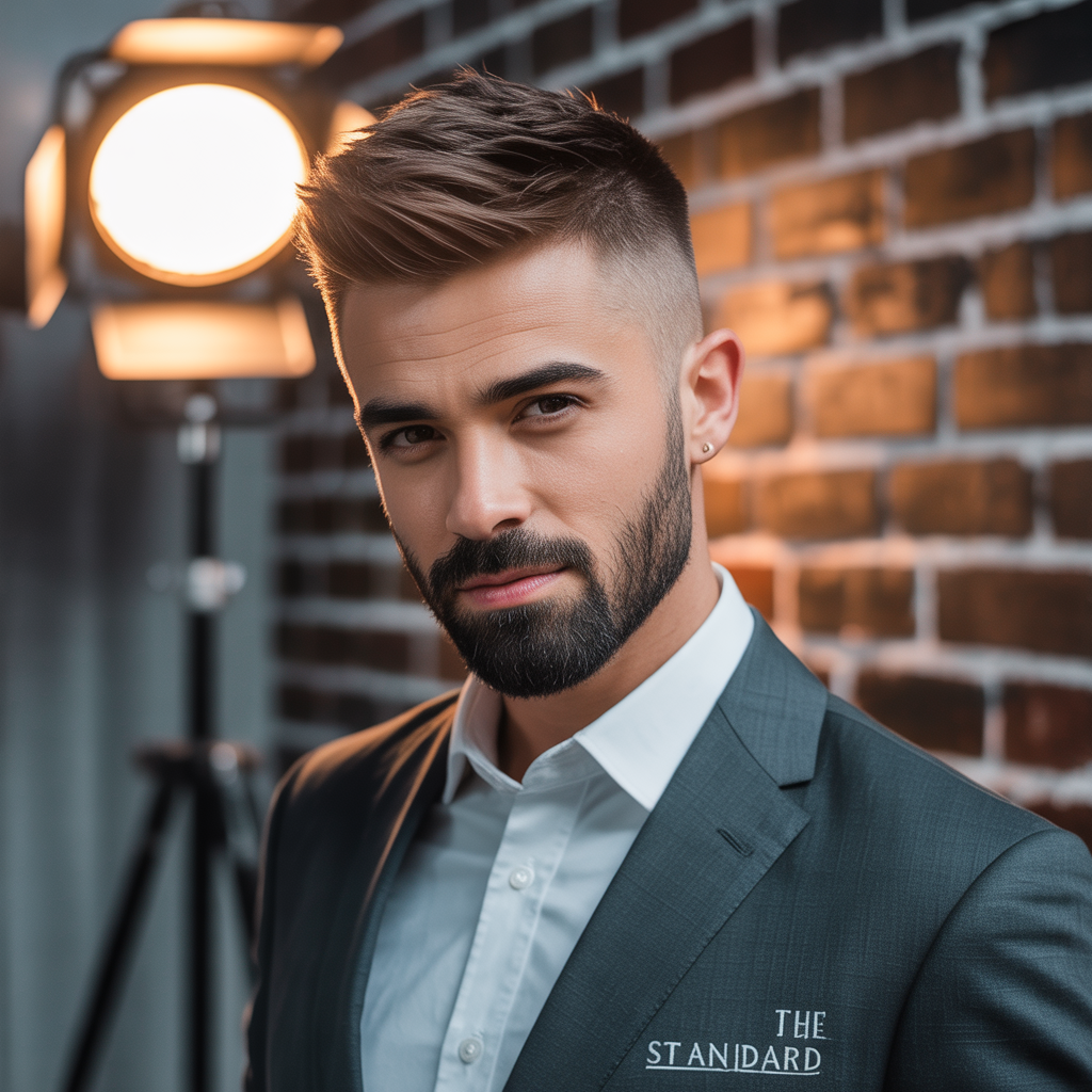 short hair with beard