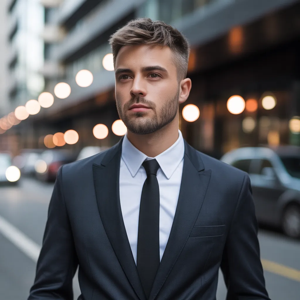 short hair with beard