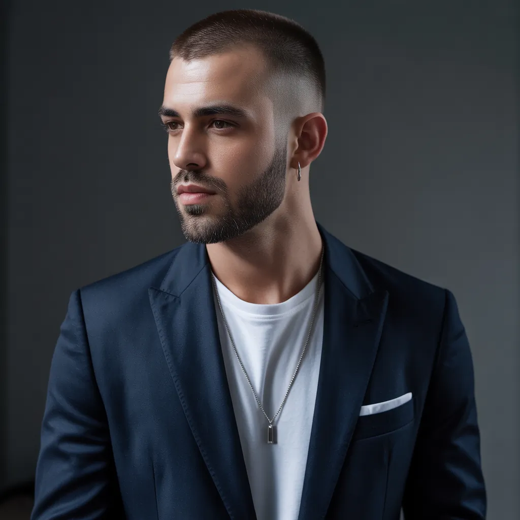 short hair with beard