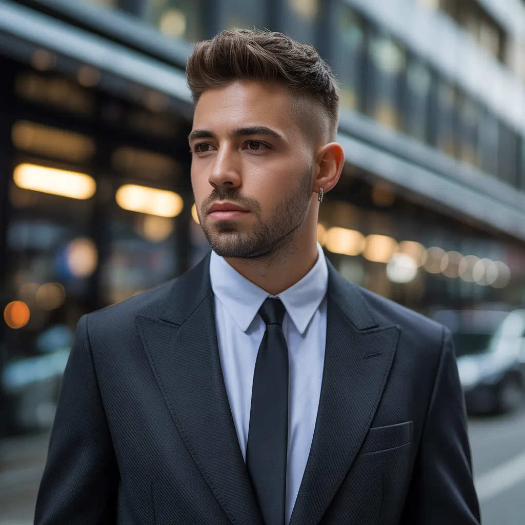 short hair with beard