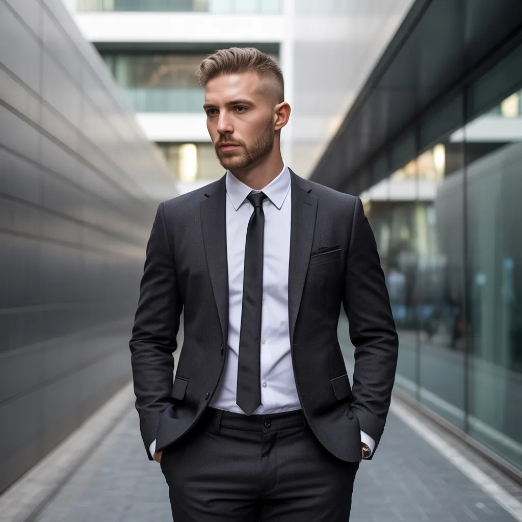 short hair with beard