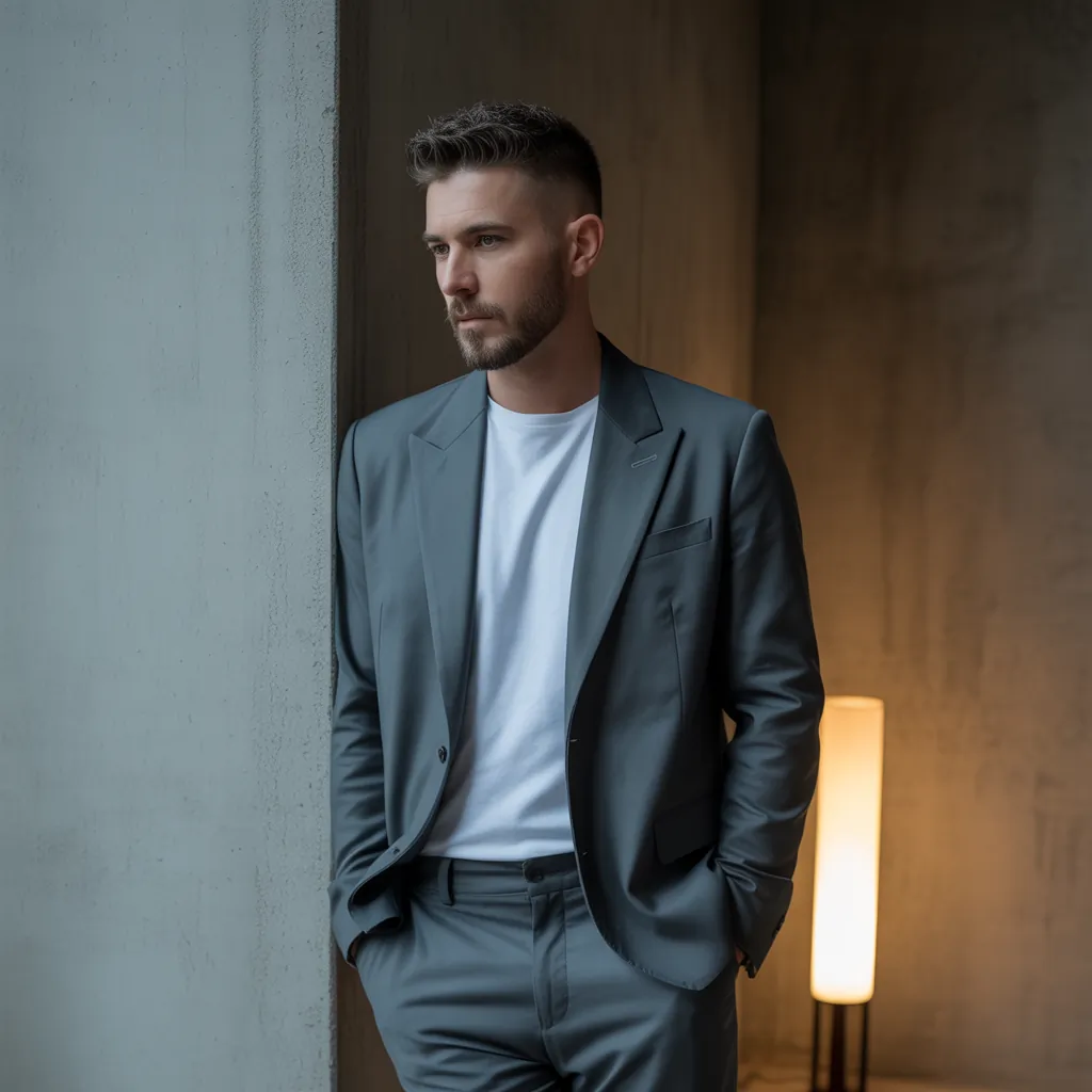 short hair with beard