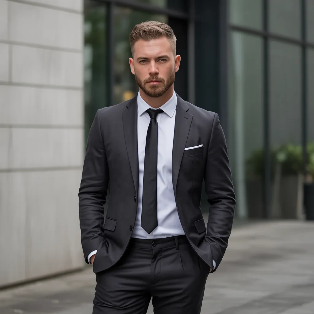 short hair with beard