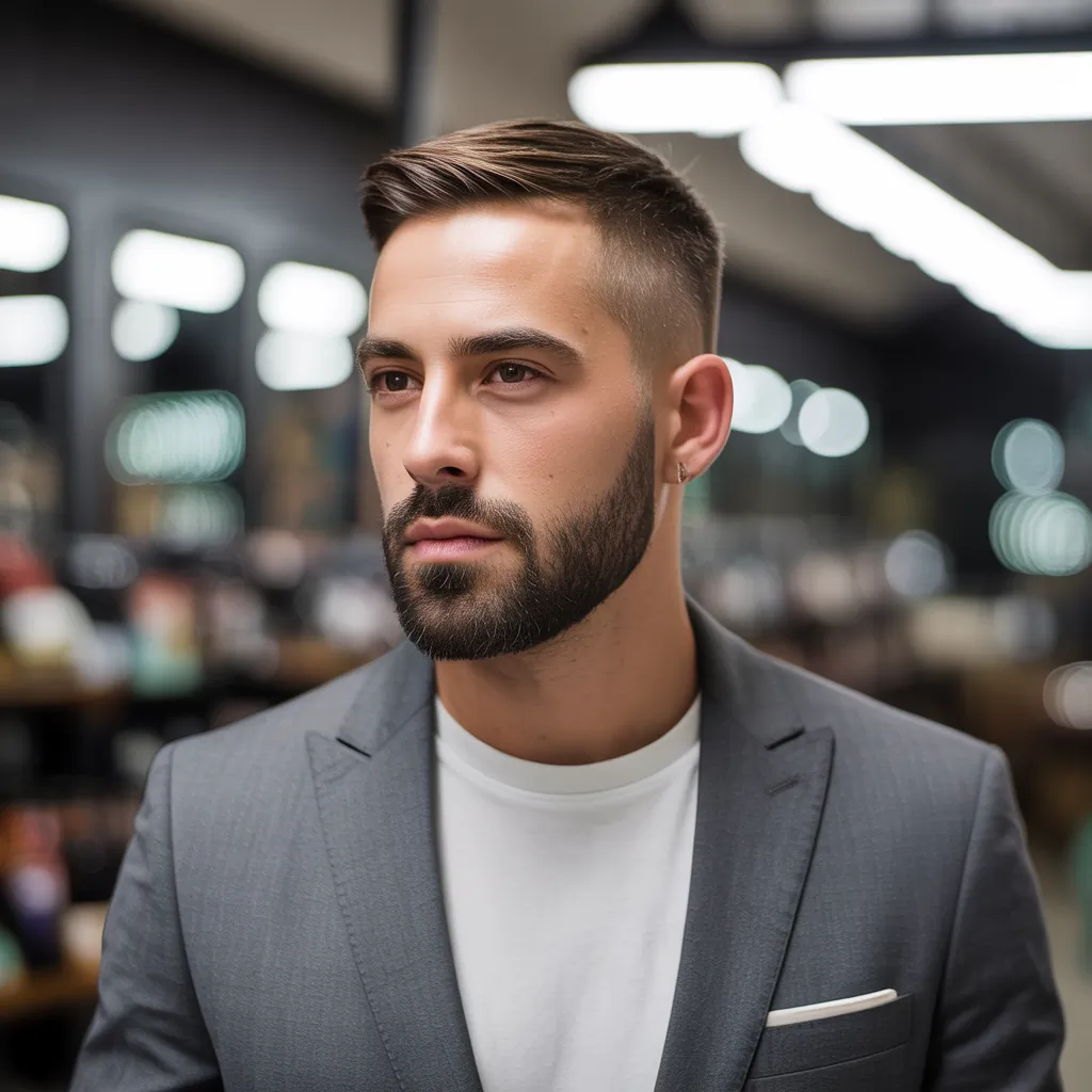 short hair with beard
