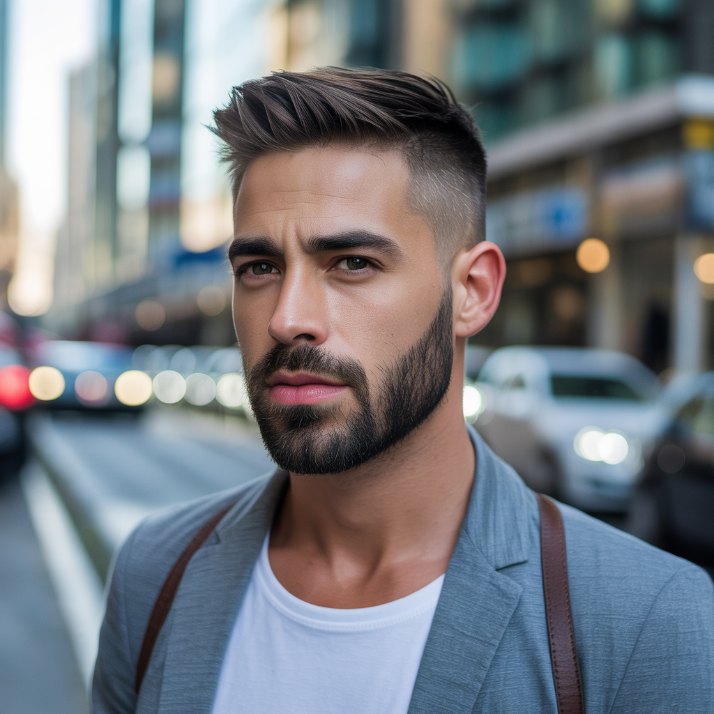 short hair with beard