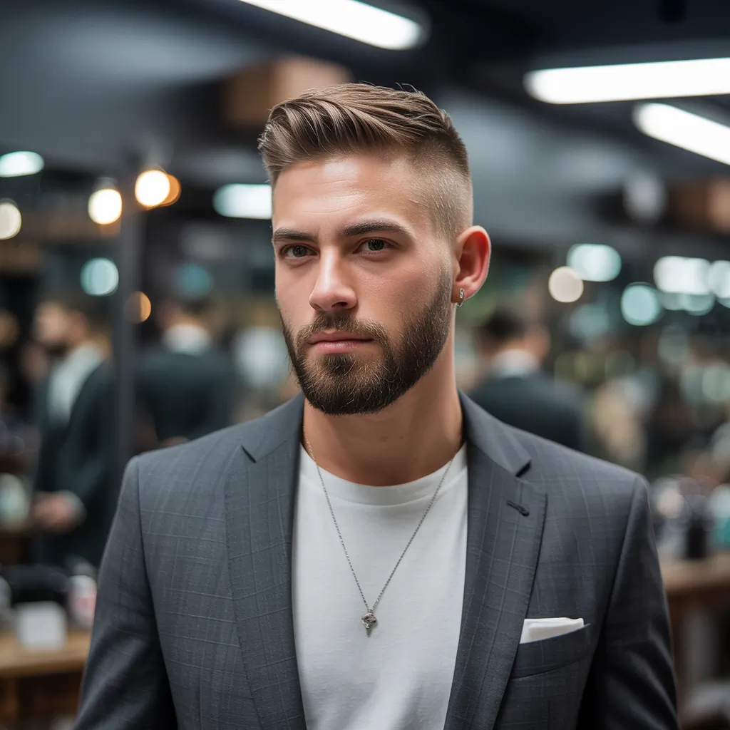 short hair with beard