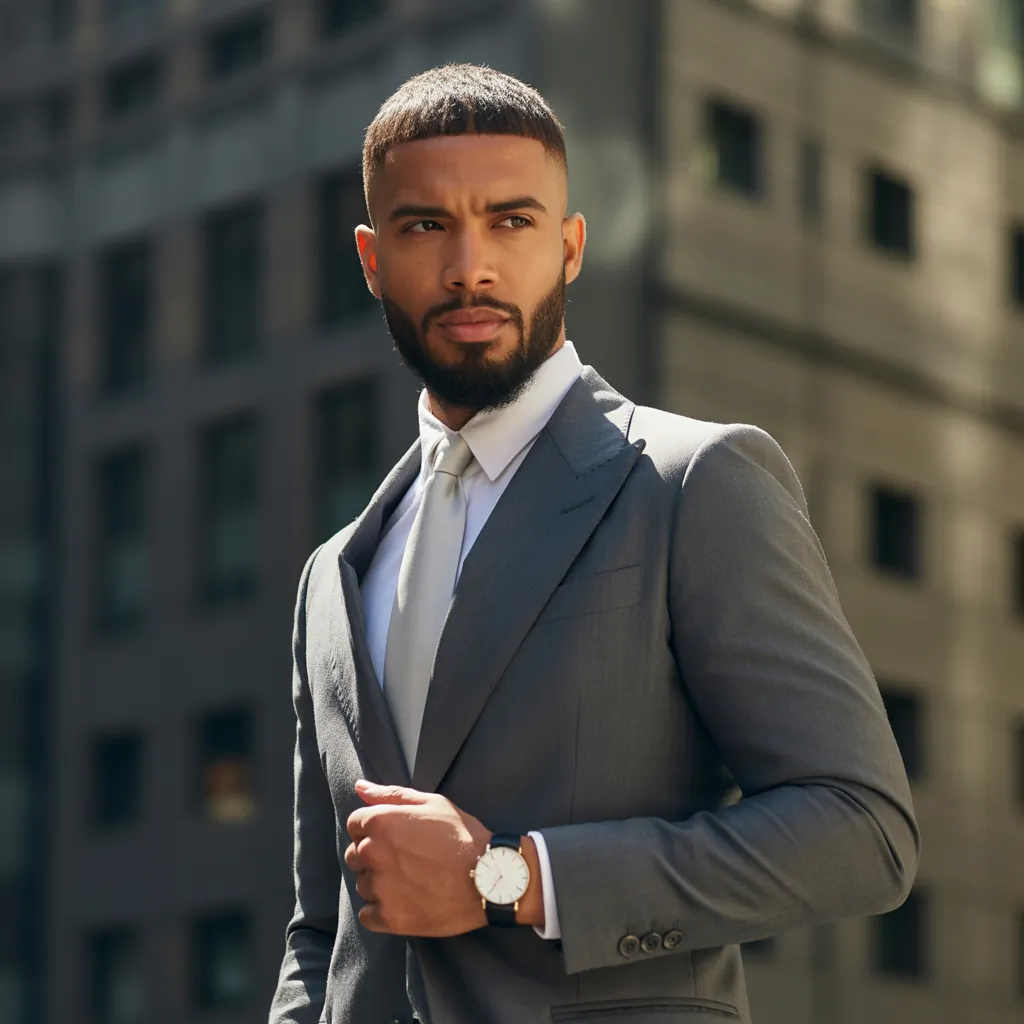 short hair with beard