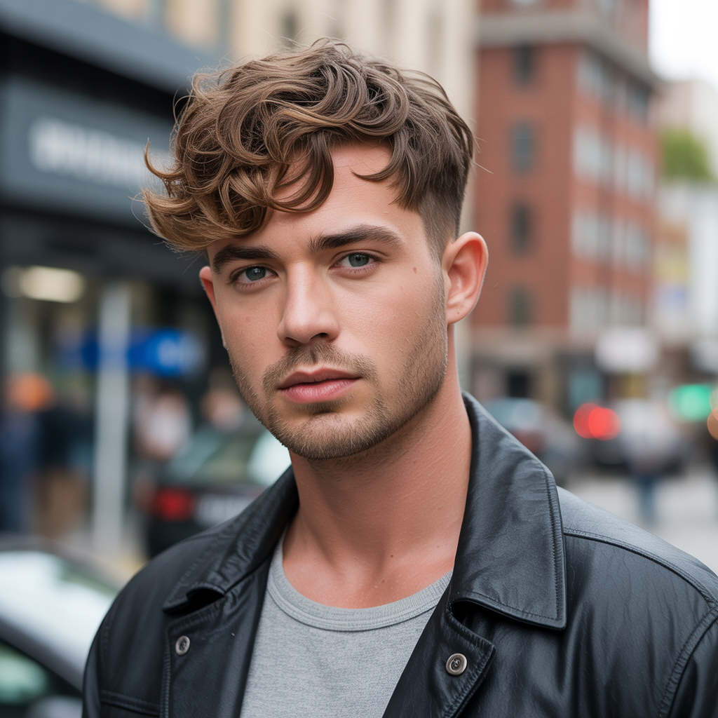 short layered haircuts for men with wavy hair