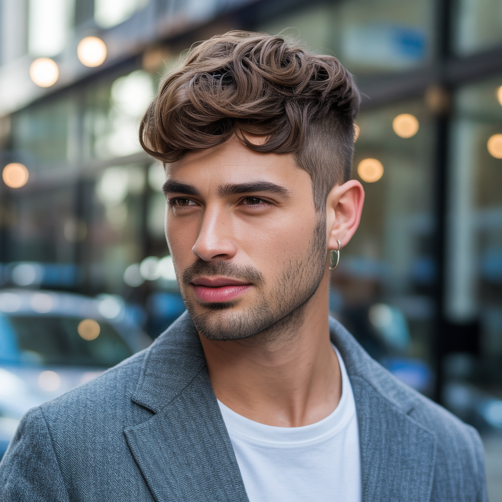 short layered haircuts for men with wavy hair