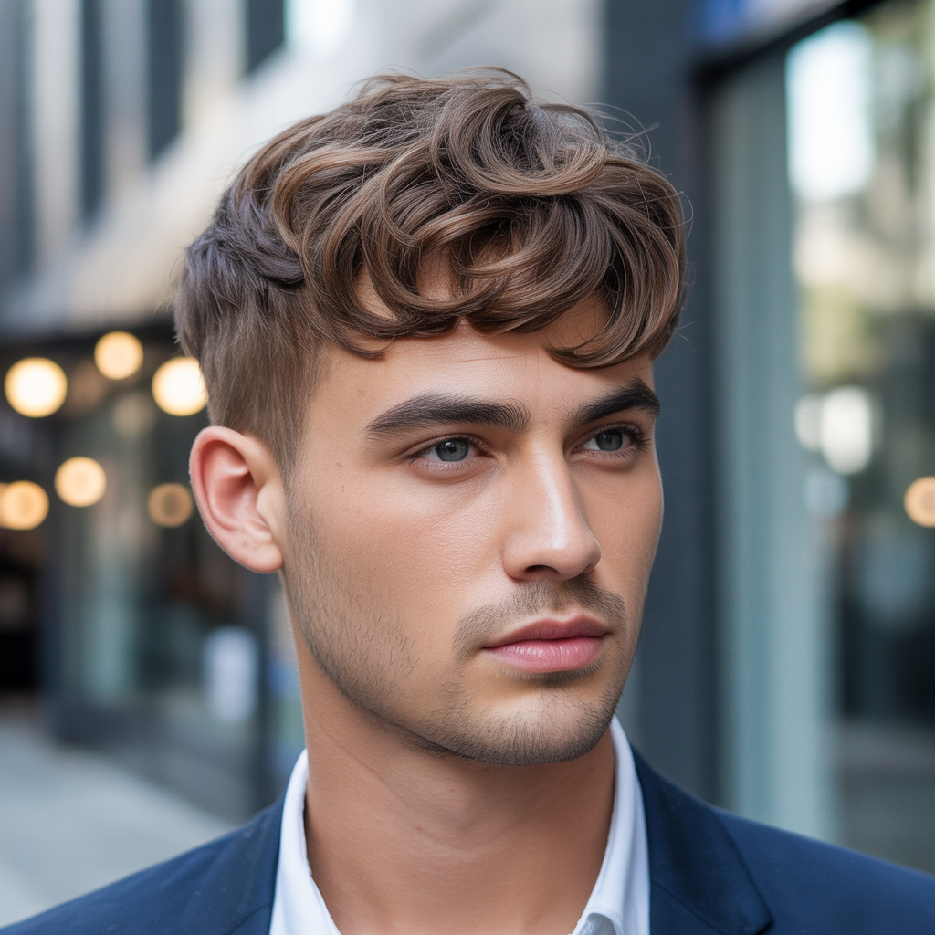 short layered haircuts for men with wavy hair