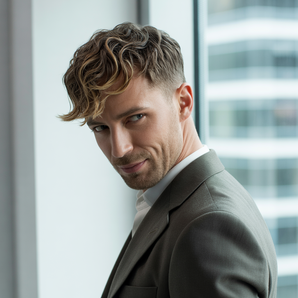 short layered haircuts for men with wavy hair